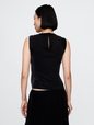 Recycled Velvet Square-Neck Cropped Top
