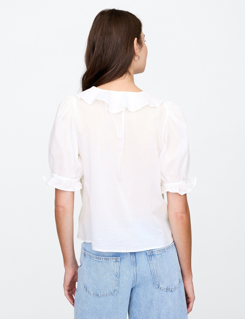 Relaxed Voile Ruffle Top