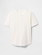 Lived-In Relaxed Curved Hem Henley T-Shirt