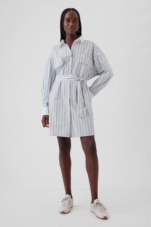 Organic Cotton Striped Mini Shirtdress