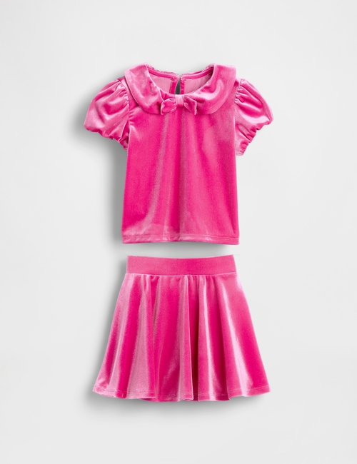 NOV VELOUR BOW SKIRT SET