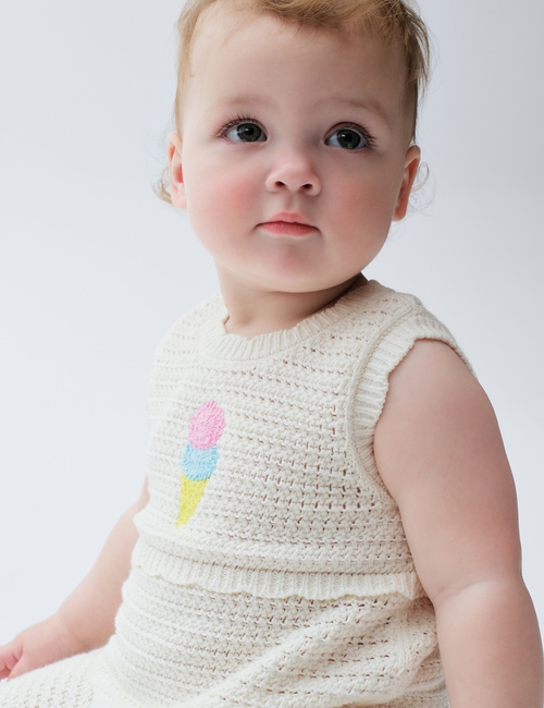 Baby Ice Cream Crochet Shorty One-Piece