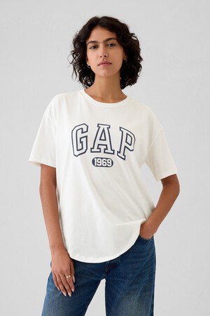 Organic Cotton Oversized Boyfriend Logo T-Shirt