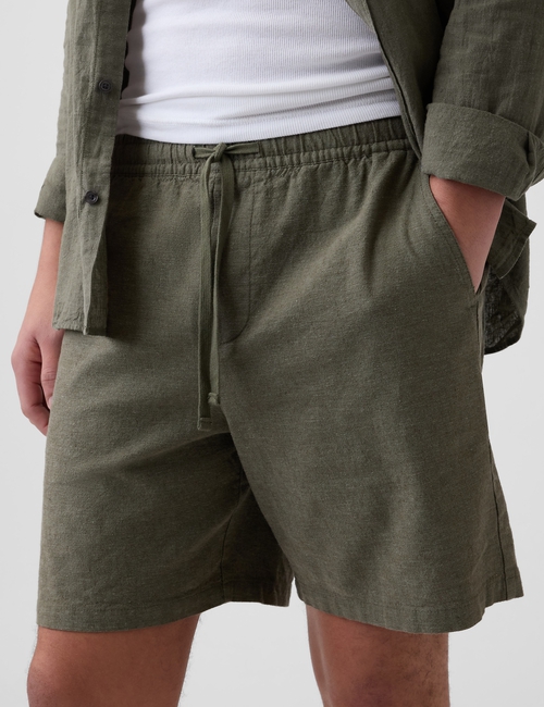 7" Linen-Blend Easy Shorts