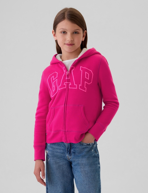 Kids Gap Logo Sherpa-Lined Zip Hoodie