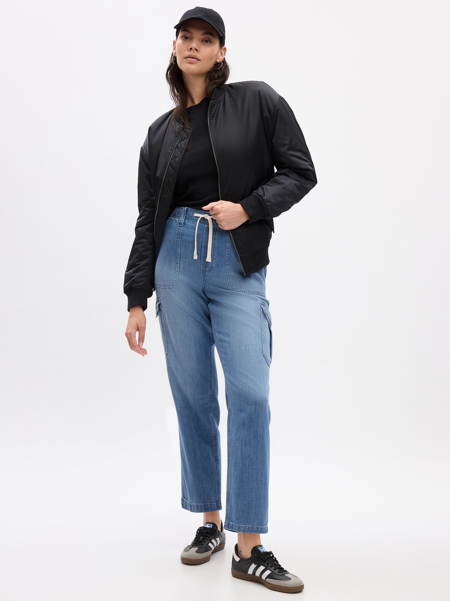 Shop Easy Denim Cargo Joggers for GAP UAE