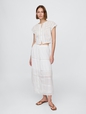 Tiered Lace-Trim Maxi Skirt