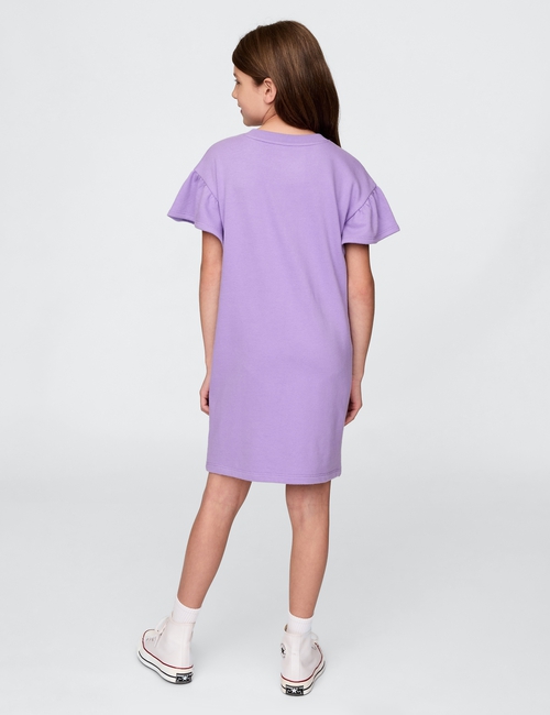 Kids Vintage Soft Flutter-Sleeve Sweatshirt Dress