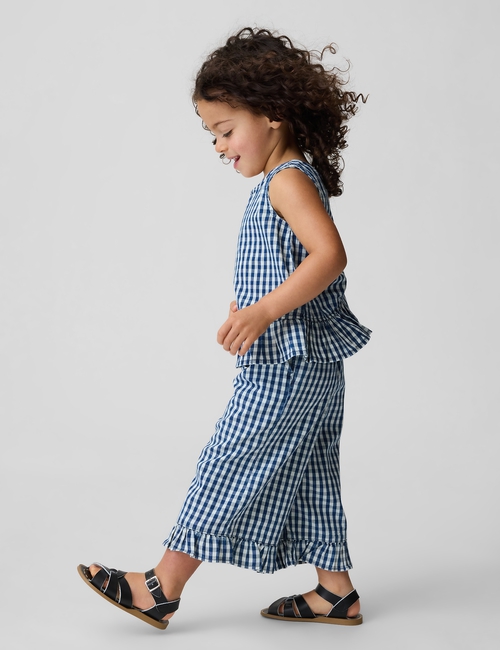 DENIM RUFFLE TANK X WIDE LEG SET