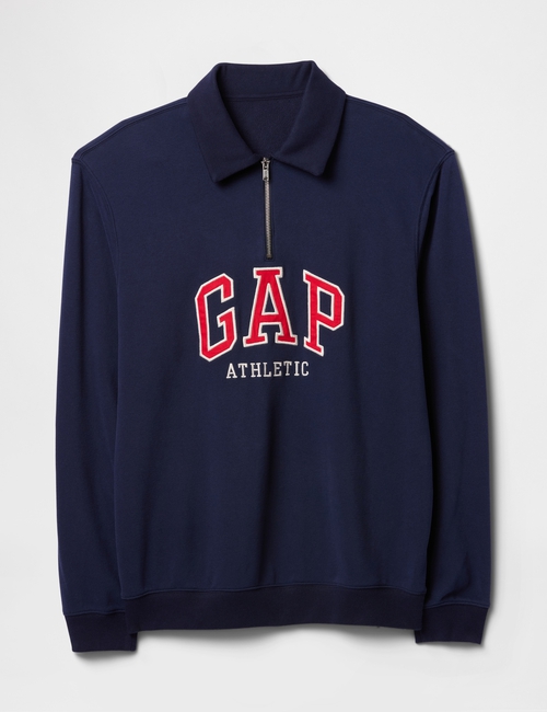 Vintage Soft Athletic Logo Polo Sweatshirt