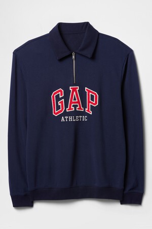 Vintage Soft Athletic Logo Polo Sweatshirt