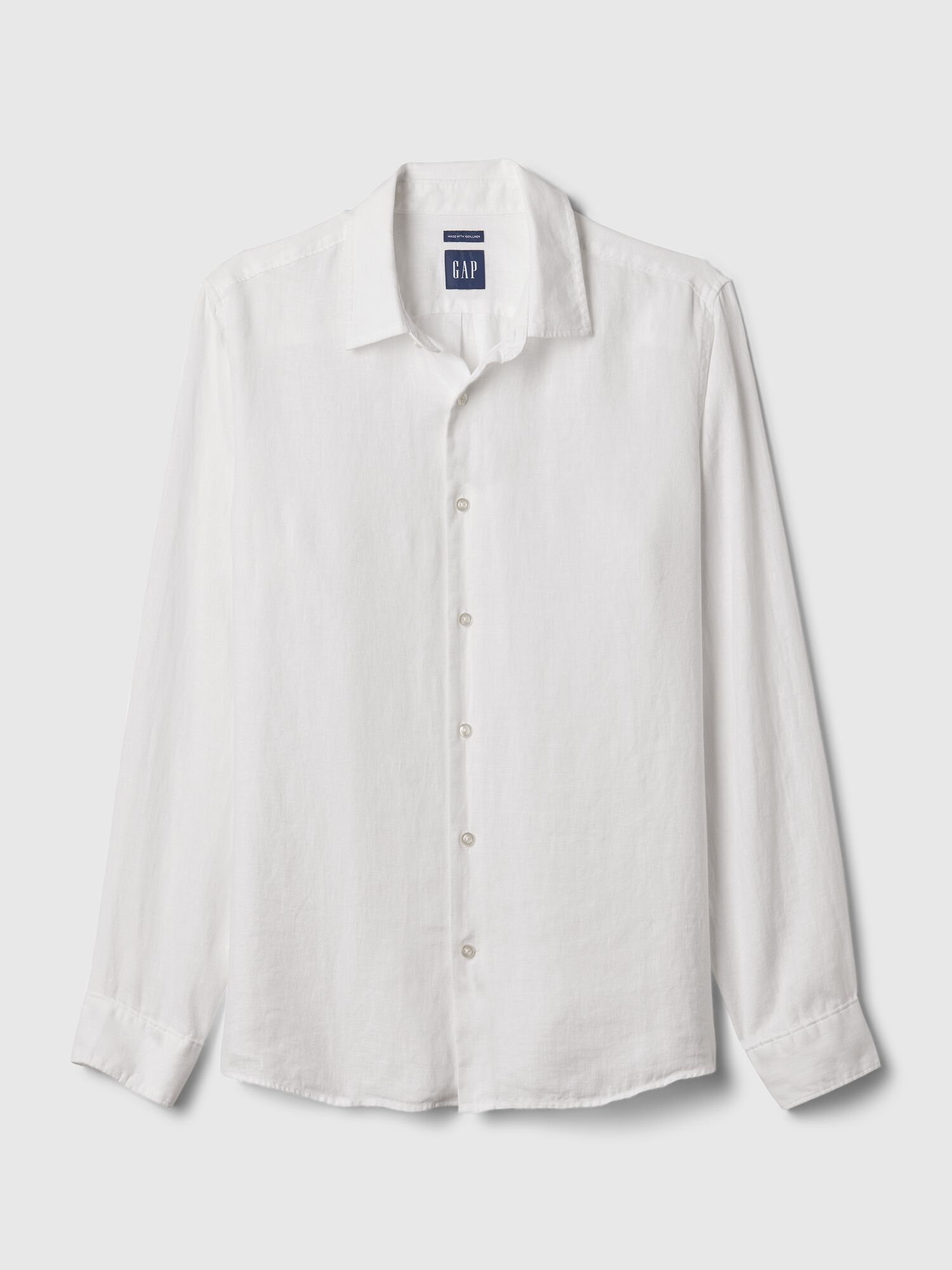 Long white linen shirt discount