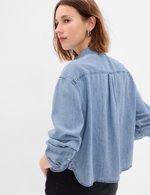 Cropped Denim Shirt