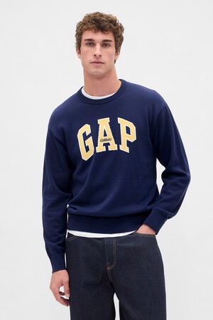 V-INTX GAP ATHLETIC INTARSIA RLXD CREW