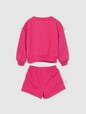 LS ATHLETIC FLC CREW X SHORT SET