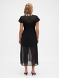 SS VNECK LACE TRIM MAXI DRESS
