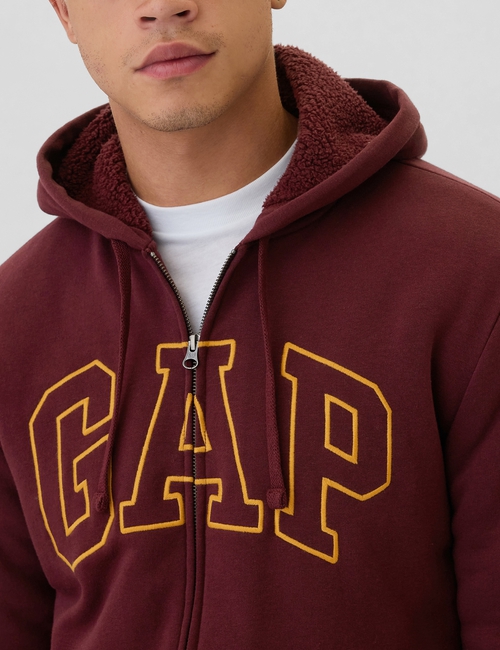 Gap Logo Sherpa-Lined Zip Hoodie