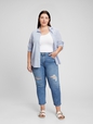 Mid Rise Distressed Universal Slim Boyfriend Jeans