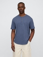 Lived-In Relaxed Curved Hem Henley T-Shirt