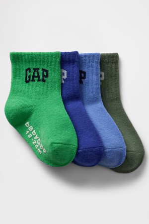 Baby & Toddler Logo Quarter Crew Socks (4-Pack)