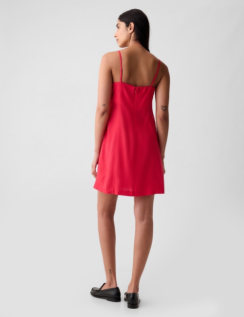 Linen-Blend Mini Dress