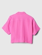 Relaxed Cropped Gauze Shirt