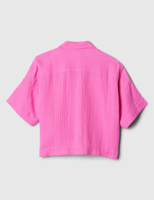 Relaxed Cropped Gauze Shirt