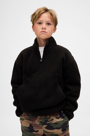 Kids Sherpa Logo Half-Zip Pullover