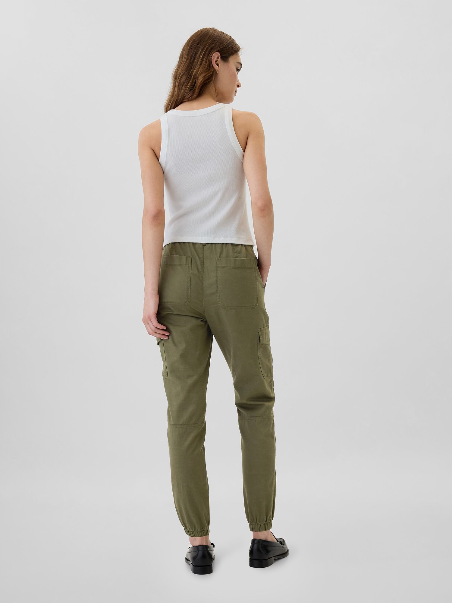 Shop Girlfriend Khaki Cargo Joggers for Women GAP UAE