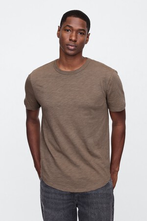 Lived-In Curved Hem Crewneck T-Shirt
