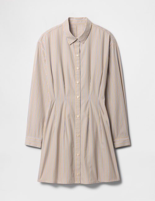 Stripe Poplin Mini Shirtdress