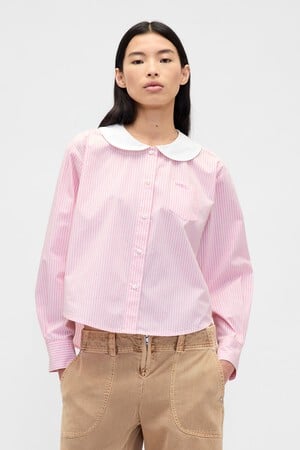 GAP X SL PETER PAN COLLAR CROPPED LS SHIRT