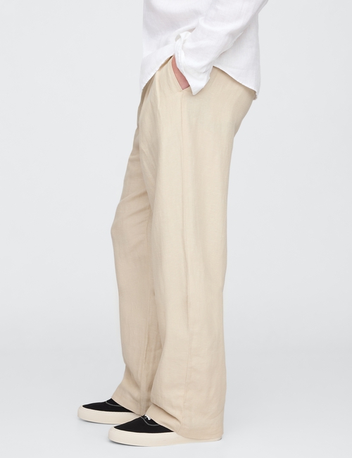Linen-Cotton '90s Loose Pleated Khakis