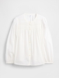 Relaxed Puff Sleeve Lace Top