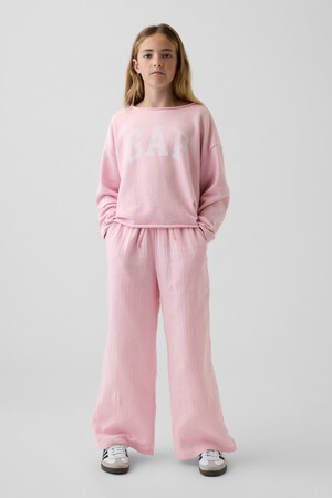 GAUZE WIDE LEG PANT