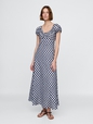 Gap × DÔEN 100% Linen Gingham Midi Dress