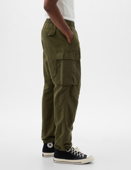 Linen-Cotton Cargo Pants