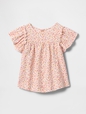 babyGap Linen-Blend Flutter Sleeve Top