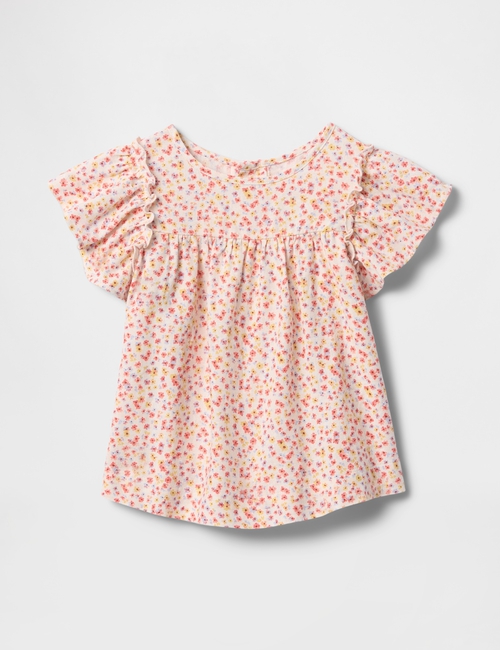 babyGap Linen-Blend Flutter Sleeve Top