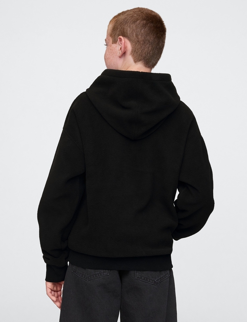 Kids Relaxed Gap Mini Logo Polar Fleece Hoodie