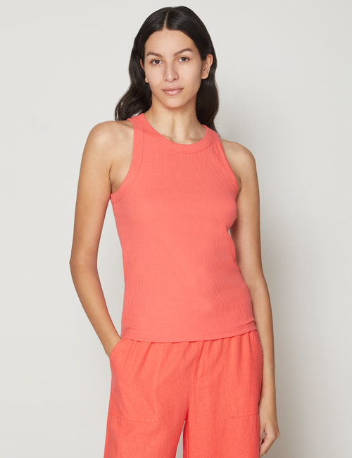 Ribbed High Neck Tank