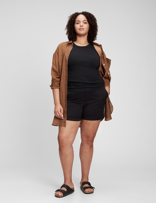 5" High Rise Girlfriend Khaki Shorts
