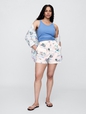 4" Mid Rise Pull-On Linen-Blend Shorts