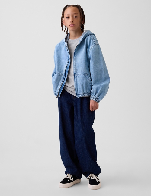 SOFT HOODED DENIM JACKET - INDIGO