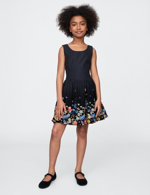 Kids Linen-Cotton Floral Dress