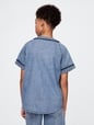Kids Denim Logo Baseball Jersey
