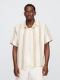 Boxy Texture-Stripe Vacay Shirt