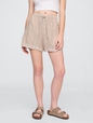 4" Mid Rise Pull-On Linen-Blend Shorts