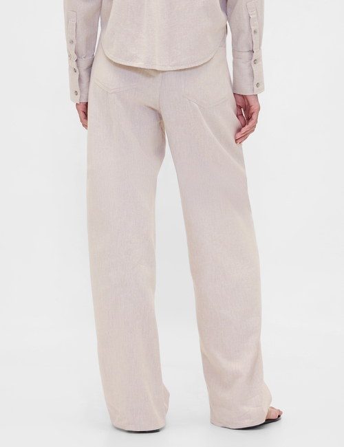 Linen-Cotton Wide-Leg Pants