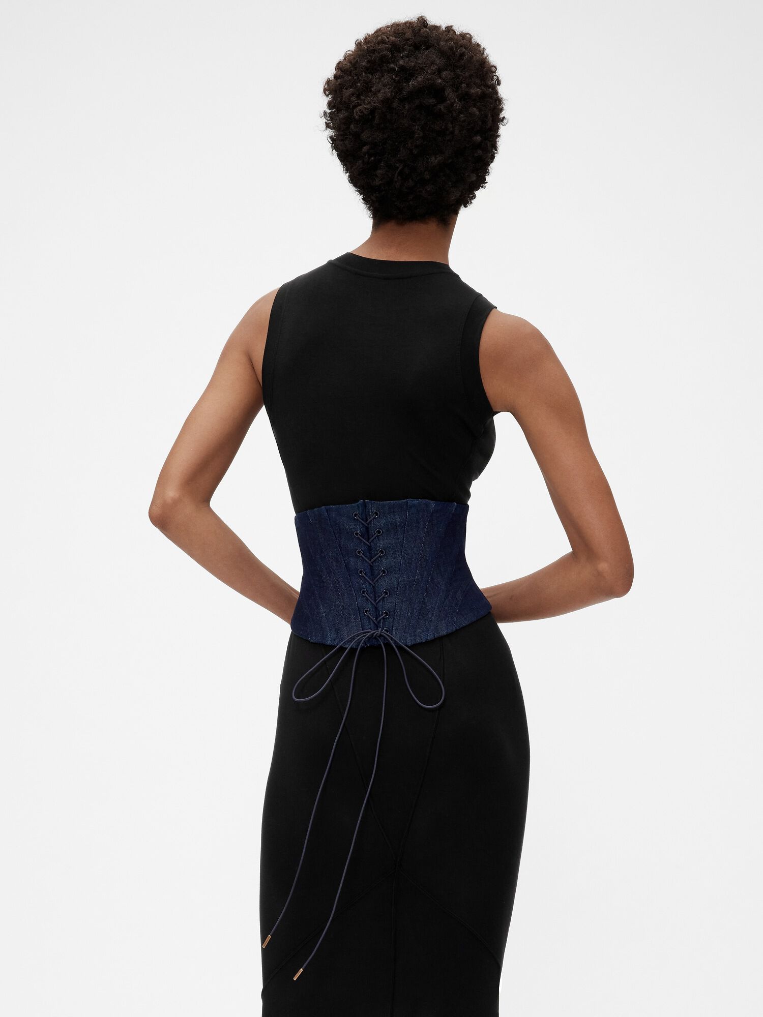 black denim corset belt